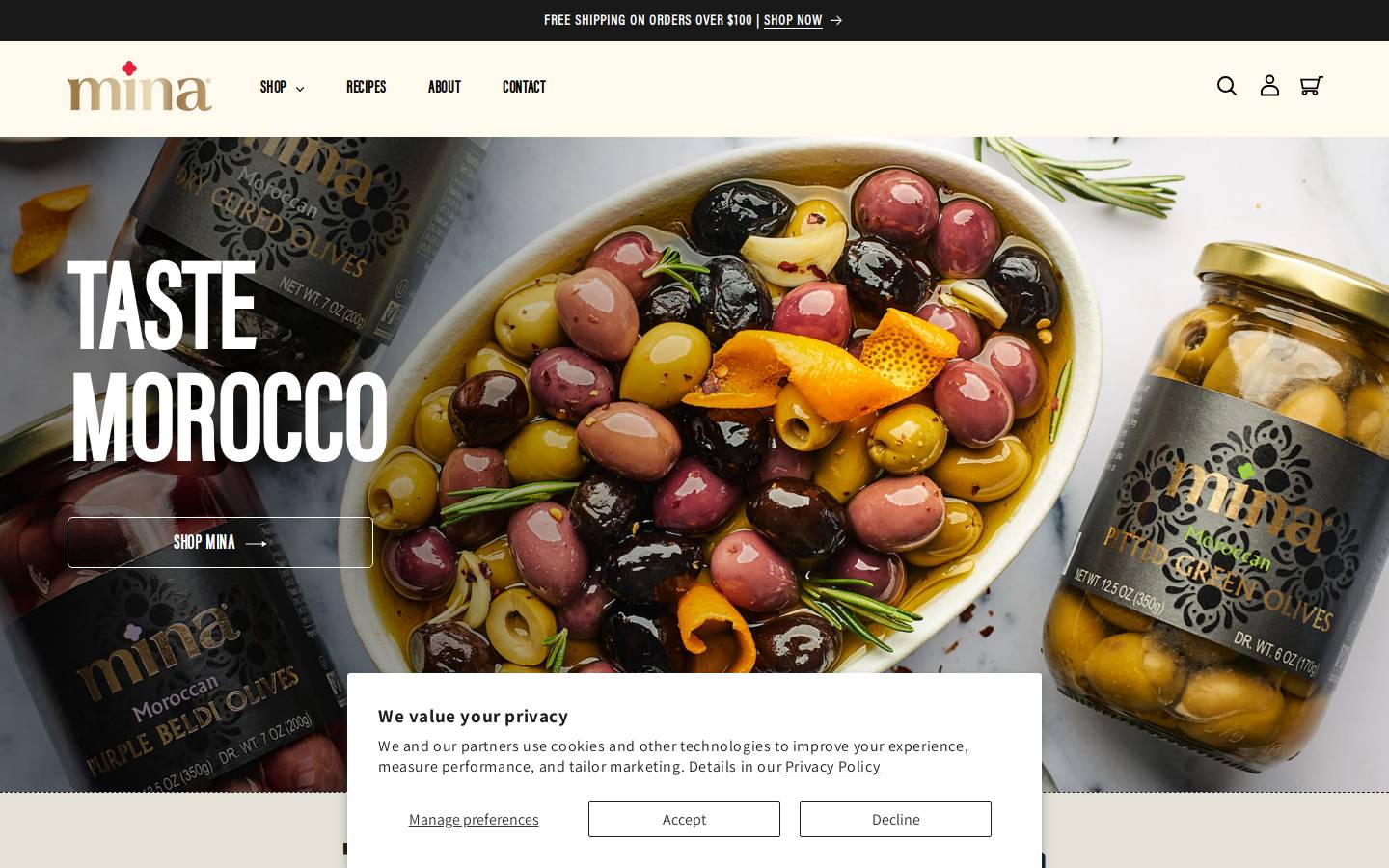 mina.co homepage screenshot
