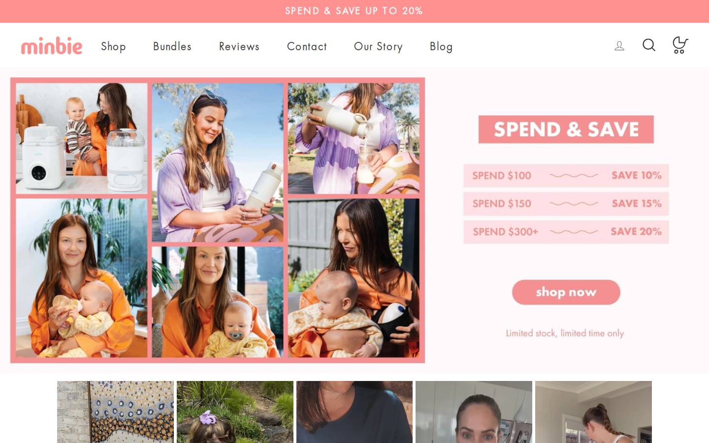 Minbie homepage screenshot