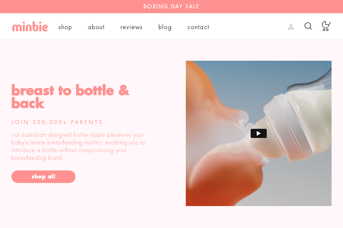 Minbie homepage screenshot