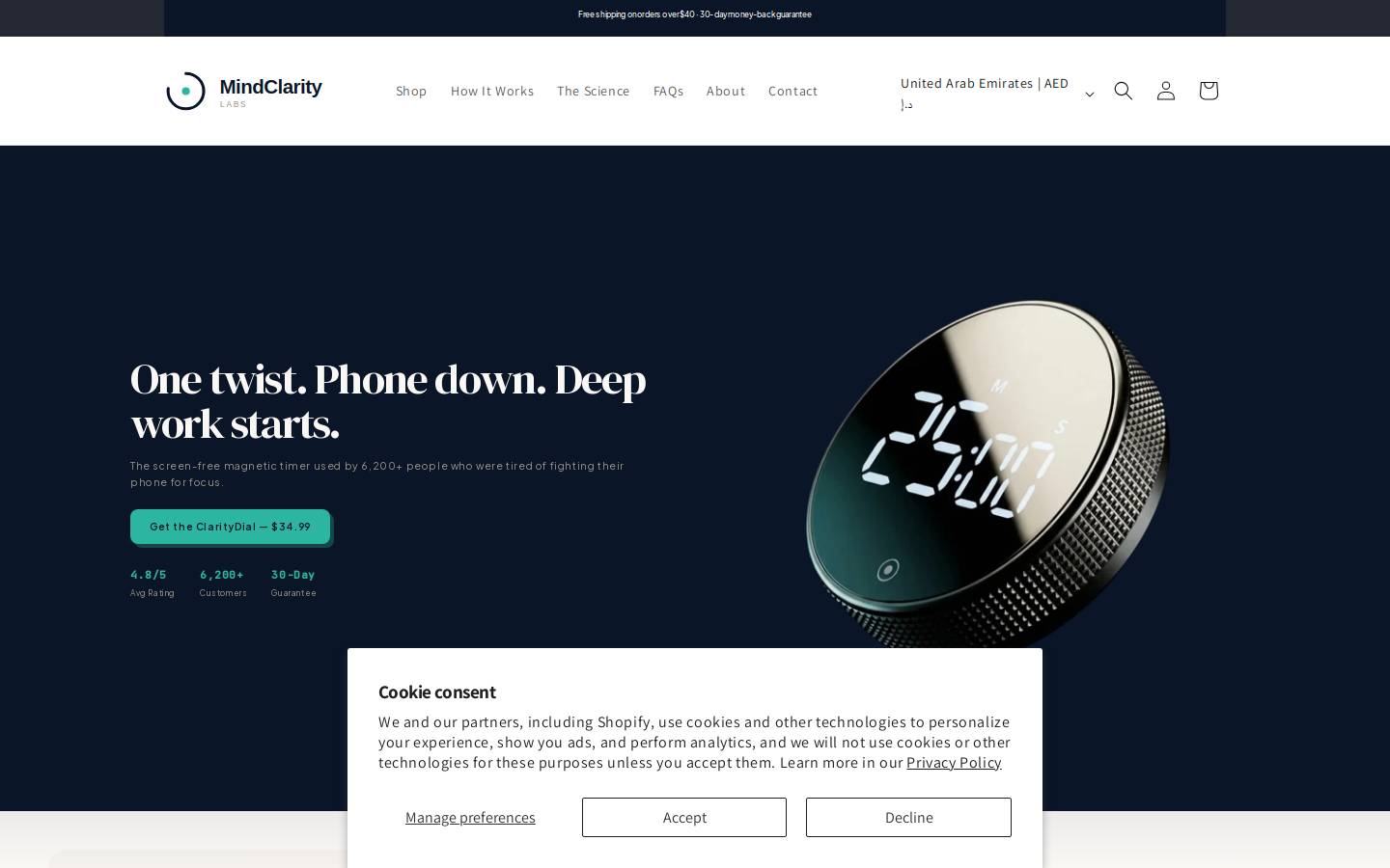 mindclaritylabs.com homepage screenshot