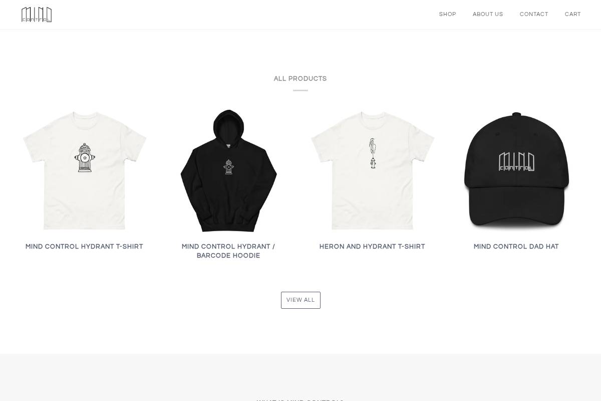 mindcontrolproducts.com homepage screenshot