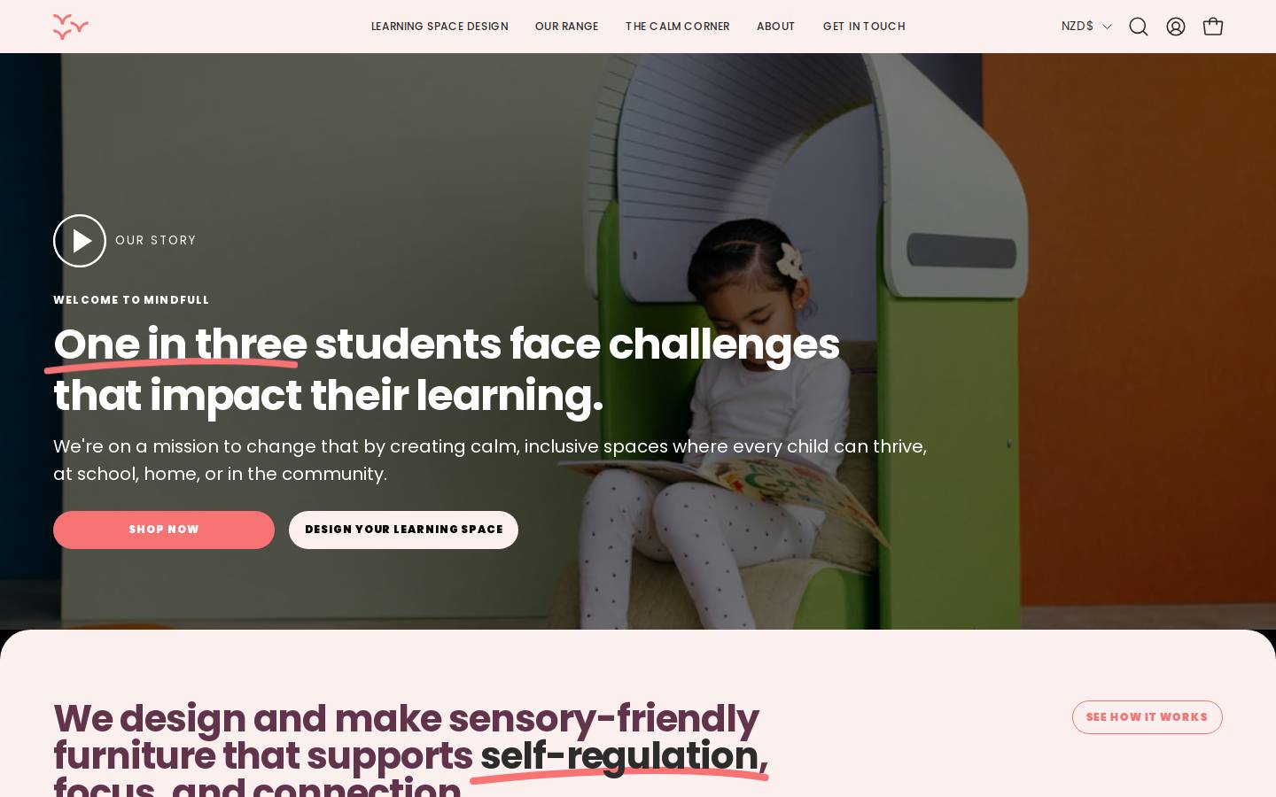 mindfullspaces.com homepage screenshot