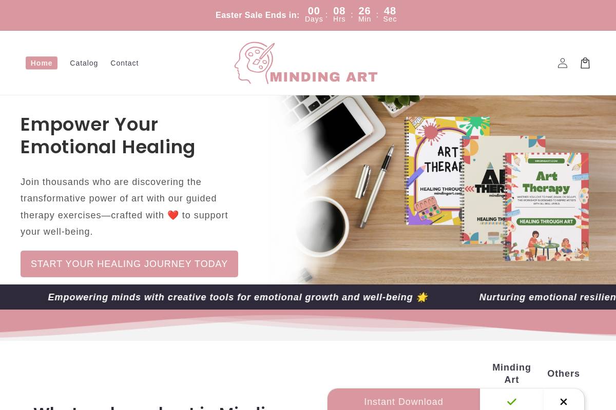 mindingart.com homepage screenshot