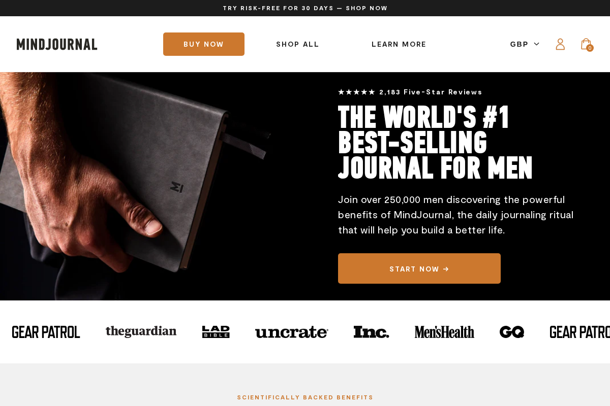 MindJournal homepage screenshot