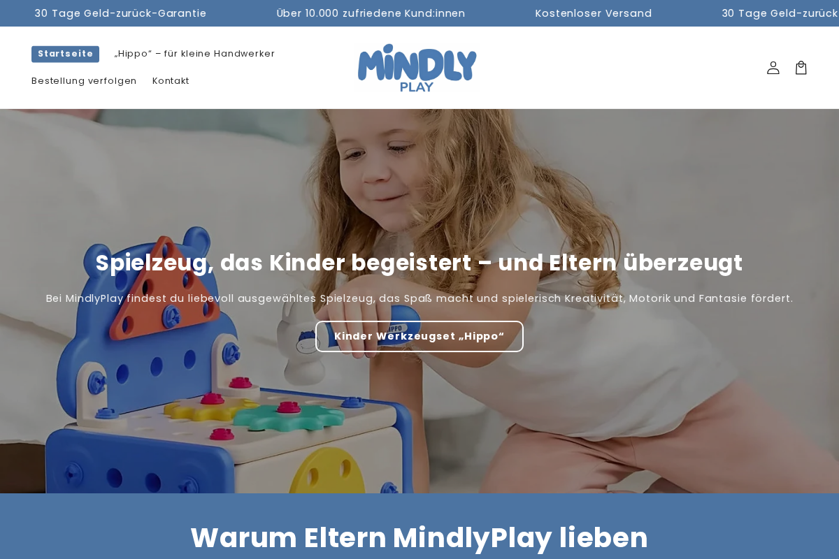 mindlyplay.de homepage screenshot