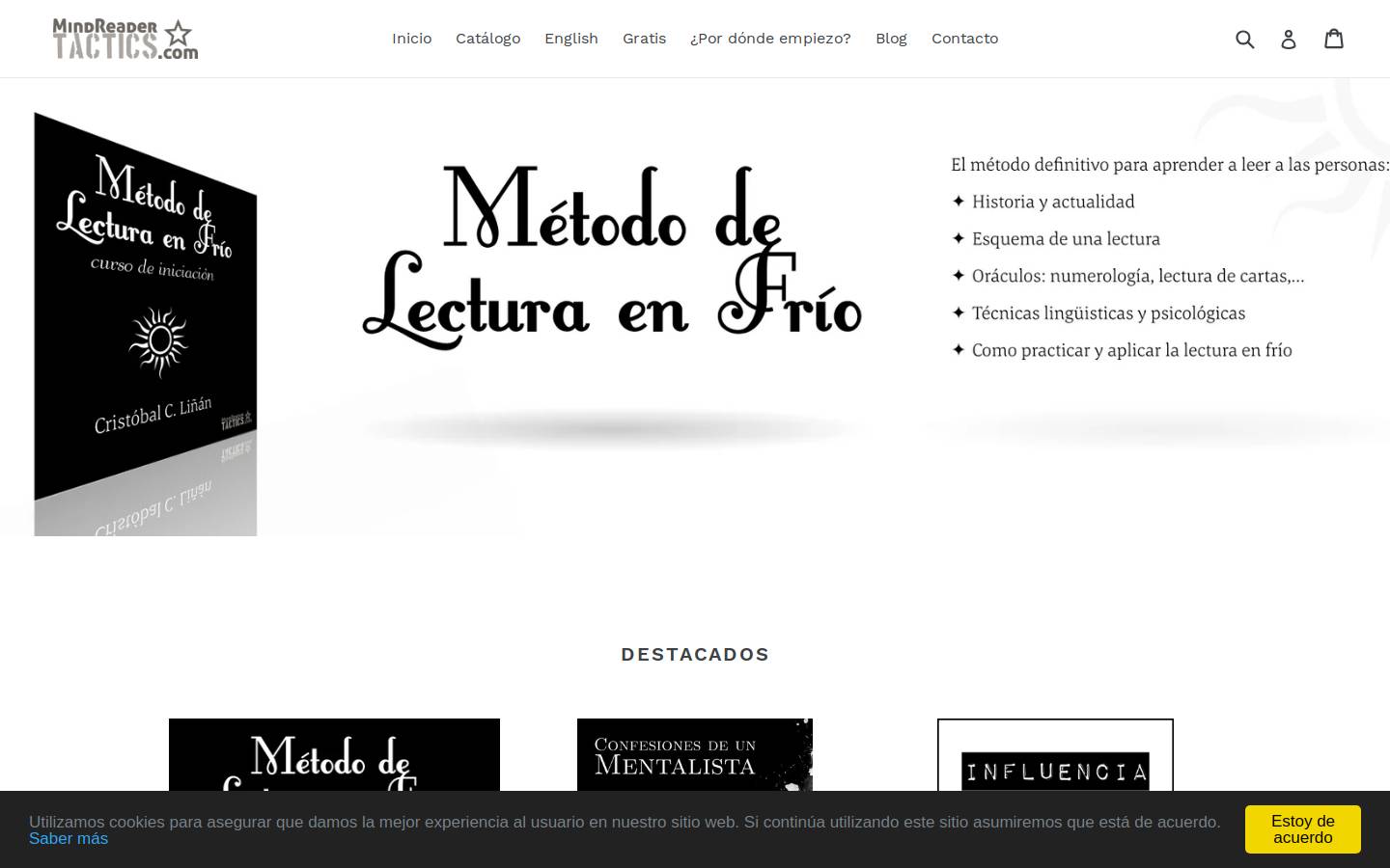 mindreadertactics.com homepage screenshot