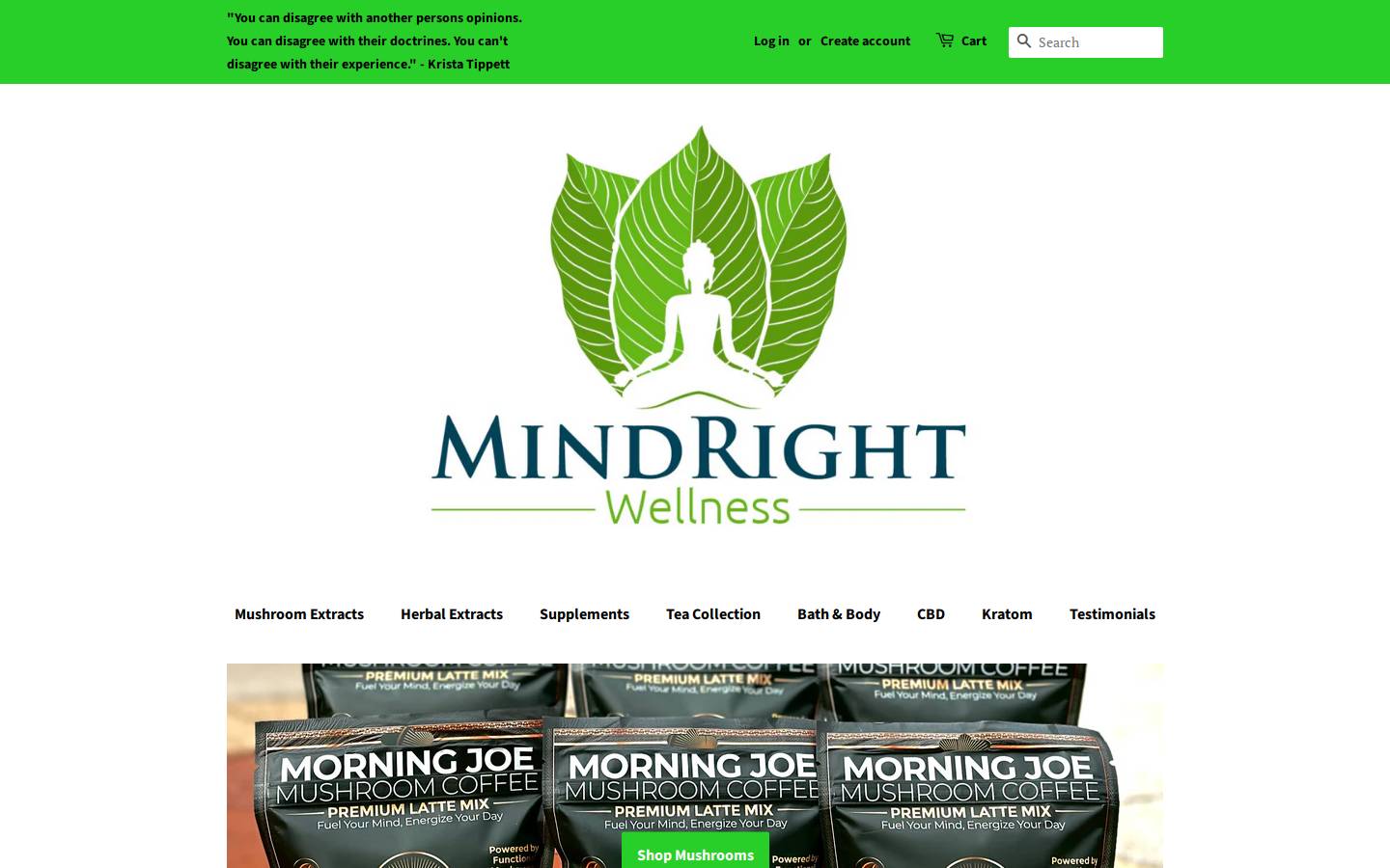 mindrightherbals.com homepage screenshot