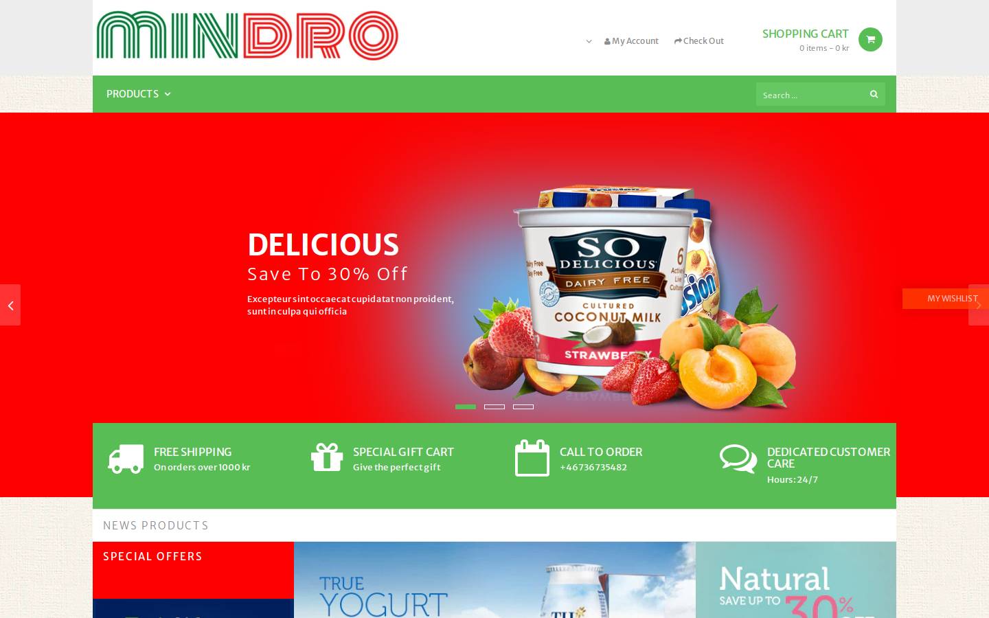 mindro.se homepage screenshot