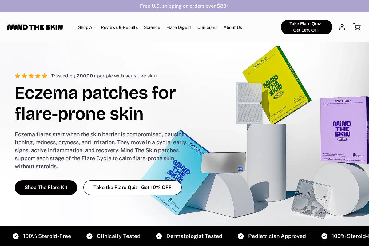 mindtheskinlabs.com homepage screenshot