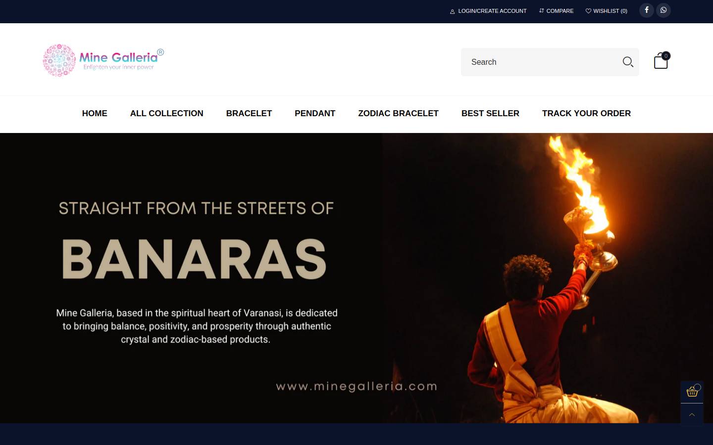 minegalleria.com homepage screenshot