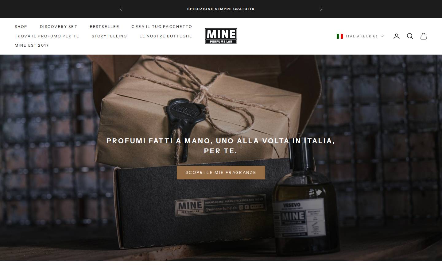 Mineperfumelab homepage screenshot