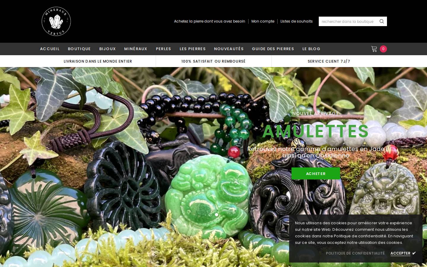 mineraux-vertus.com homepage screenshot