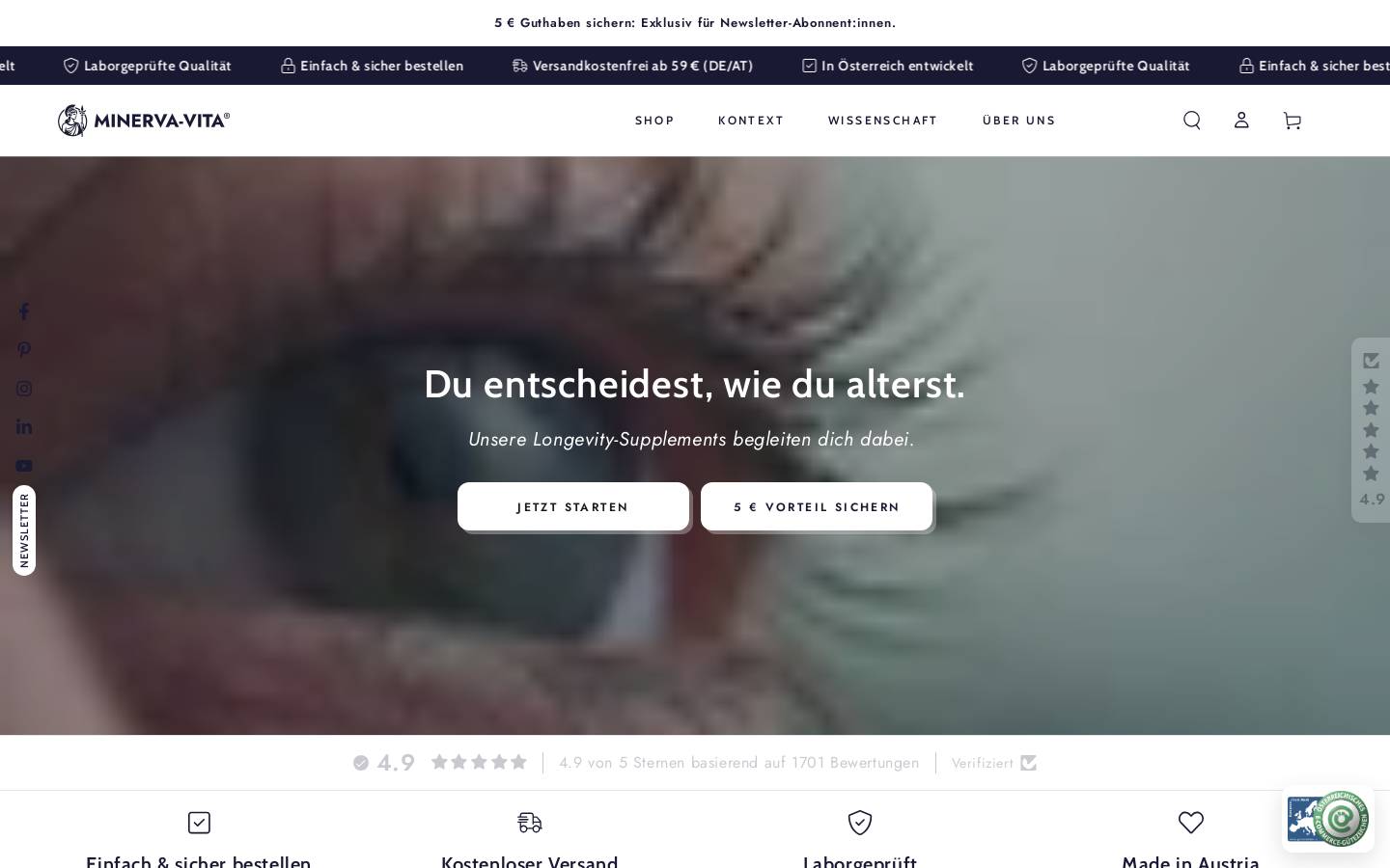 minerva-vita.com homepage screenshot
