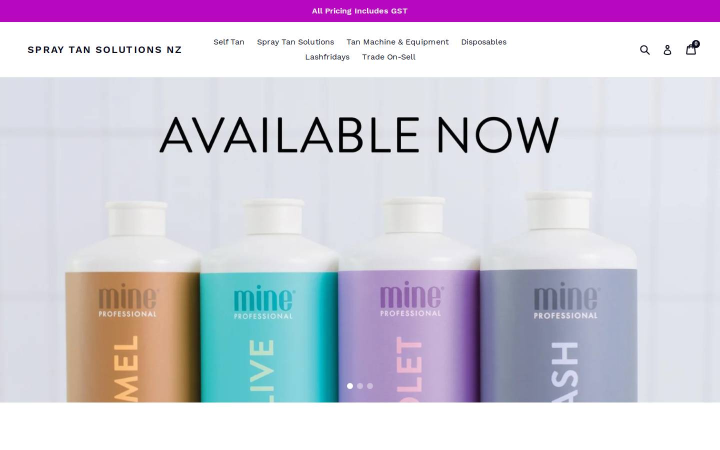 minetan.co.nz homepage screenshot