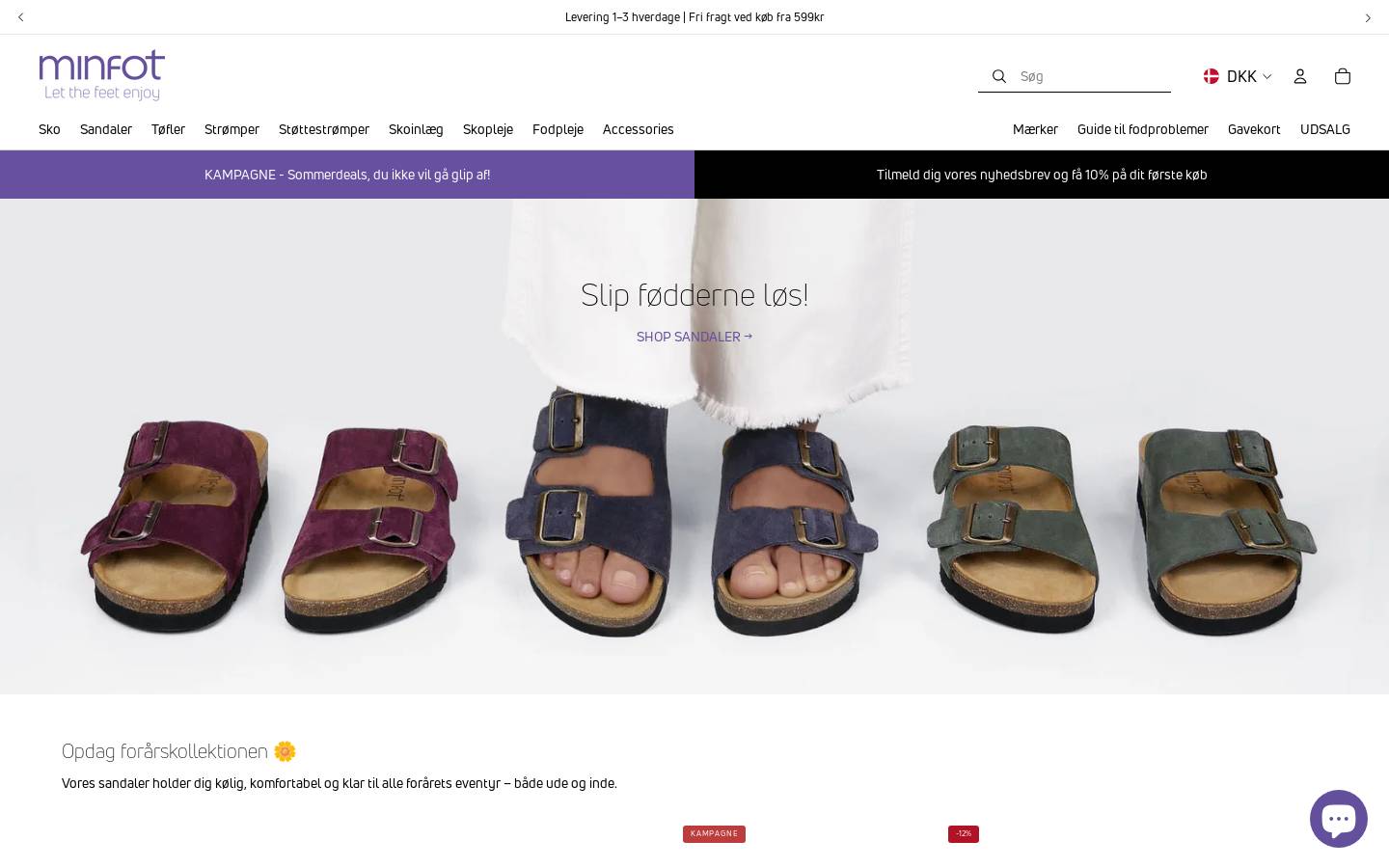 Minfot homepage screenshot