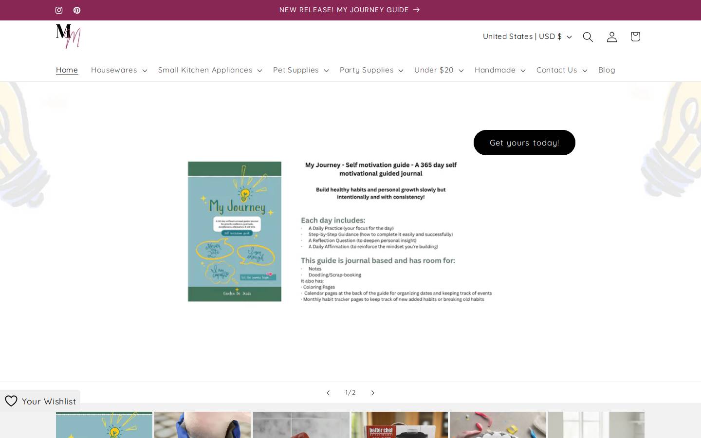 minglemangleshop.com homepage screenshot