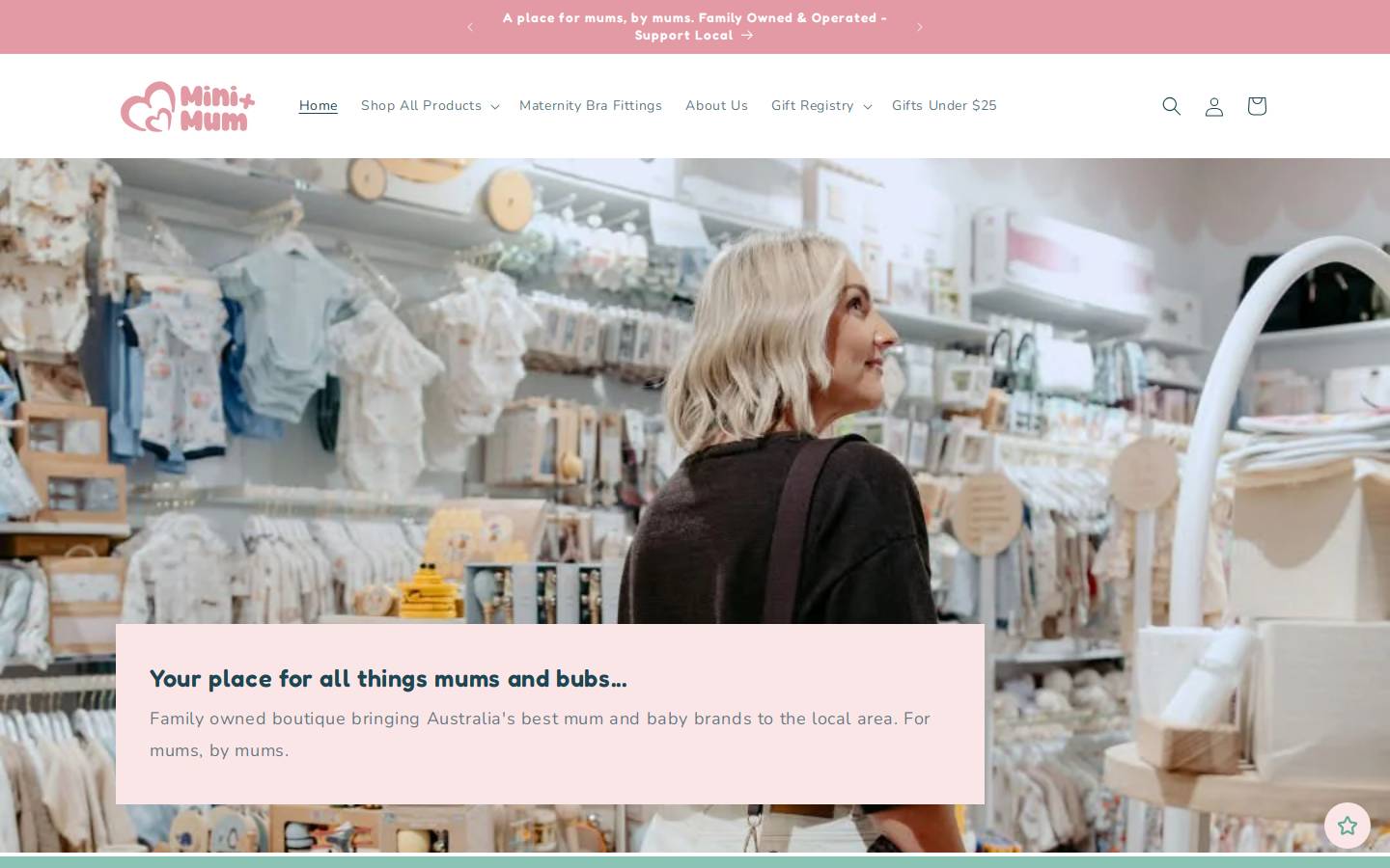 miniandmum.shop homepage screenshot