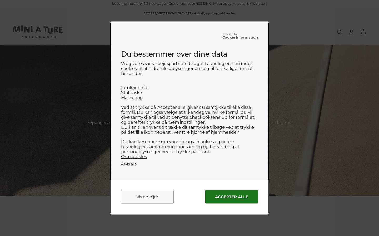 MINI A TURE homepage screenshot
