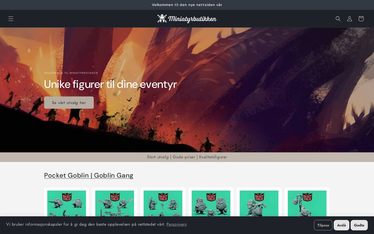 Miniatyrbutikken homepage screenshot