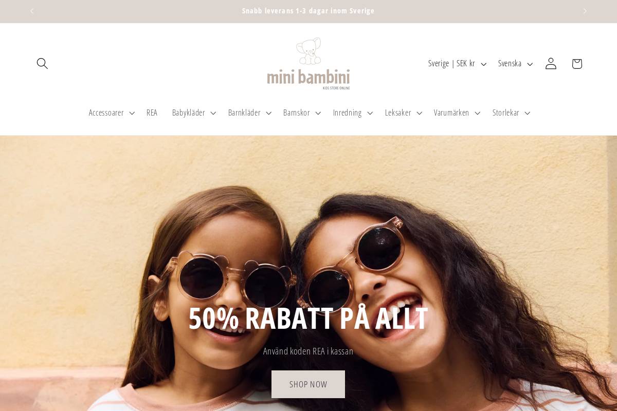 minibambini.se homepage screenshot
