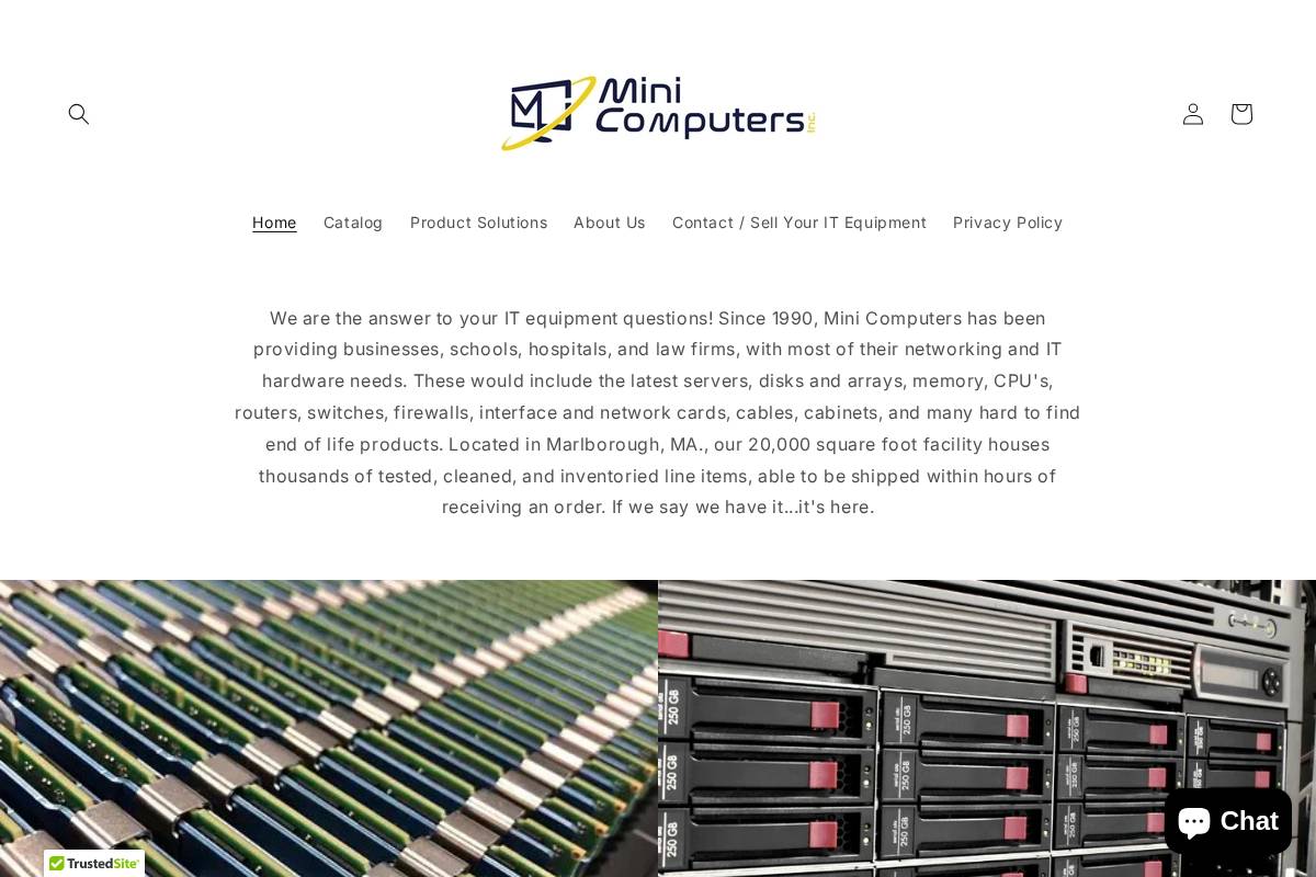 minicomputersinc.com homepage screenshot