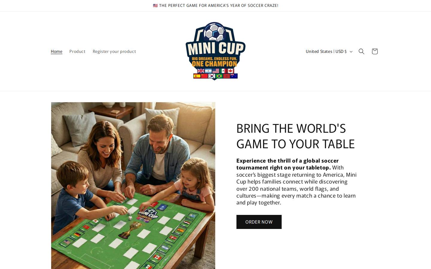 minicupgame.com homepage screenshot