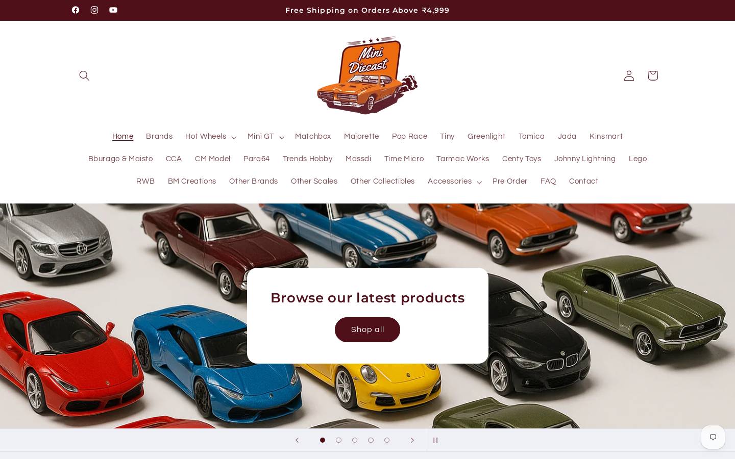 minidiecast.com homepage screenshot