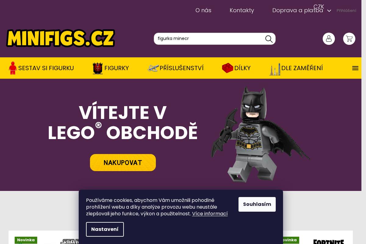 minifigs.cz homepage screenshot
