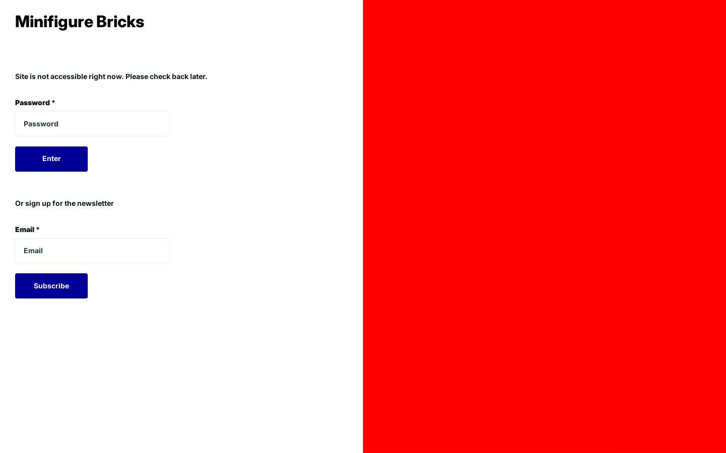 Minifigure Bricks homepage screenshot