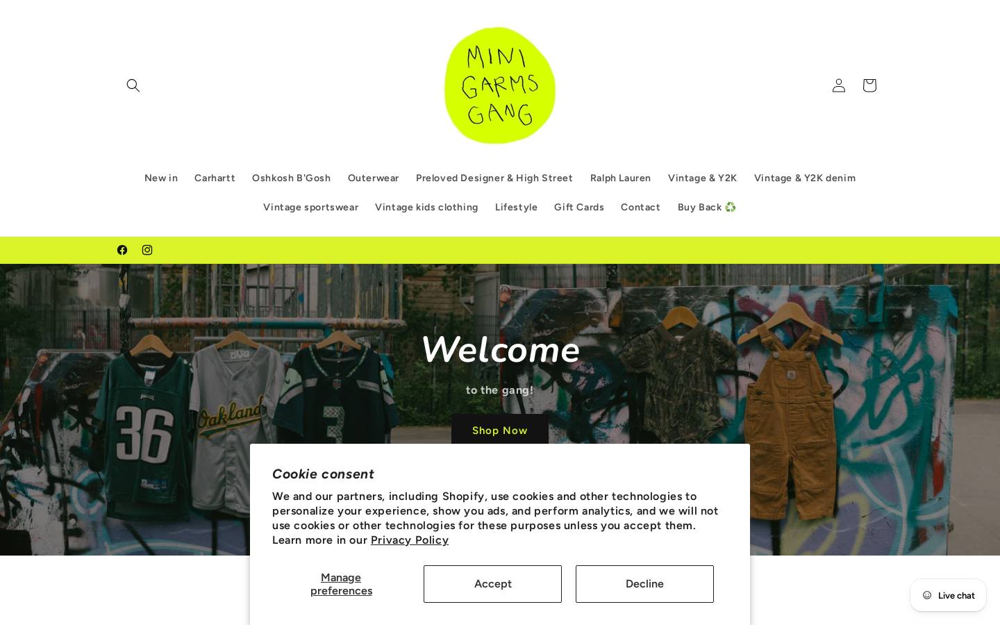 minigarmsgang.com homepage screenshot