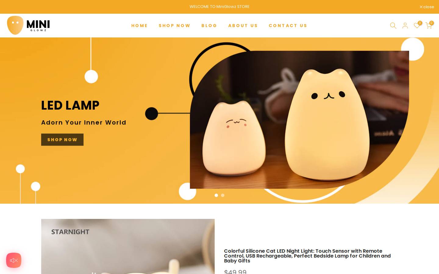 miniglowz.com homepage screenshot