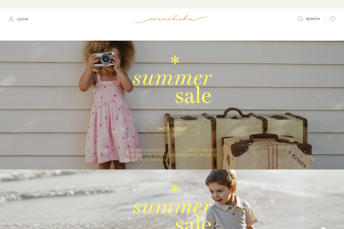 Minihaha homepage screenshot