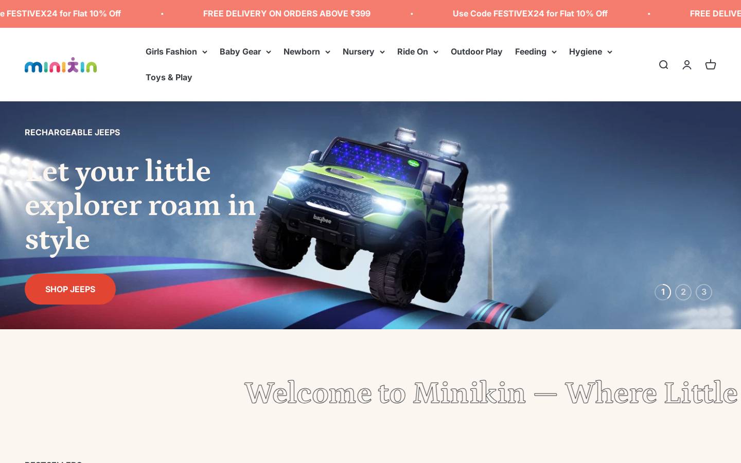 minikin.in homepage screenshot