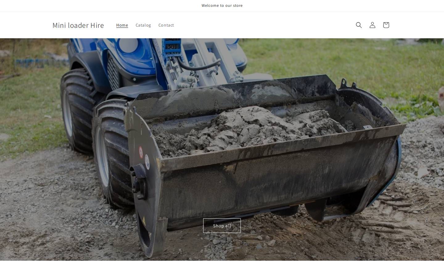 miniloaderhire.com.au homepage screenshot