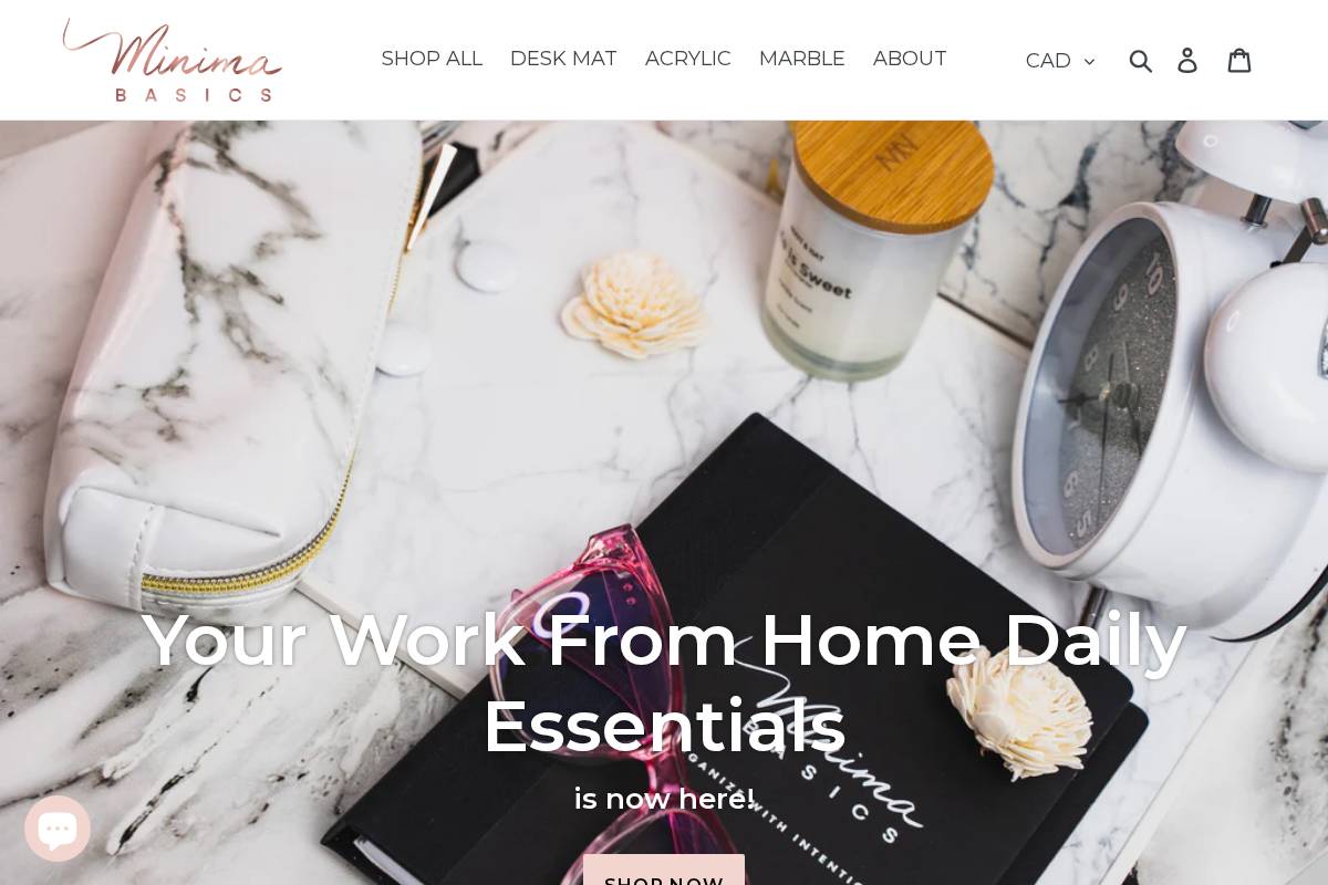 minimabasics.ca homepage screenshot