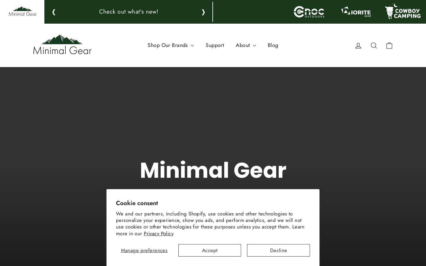 minimalgear.com homepage screenshot