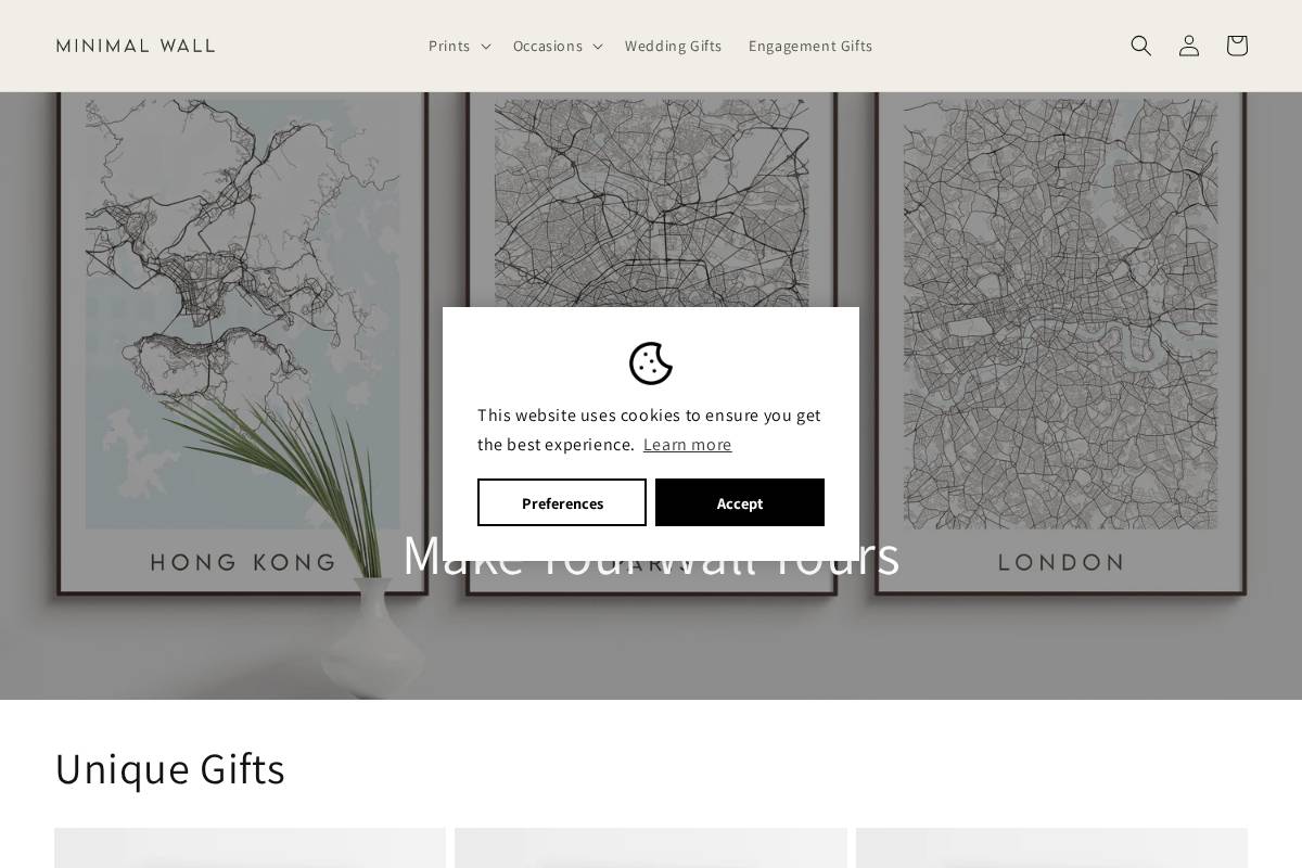 minimalwall.co.uk homepage screenshot