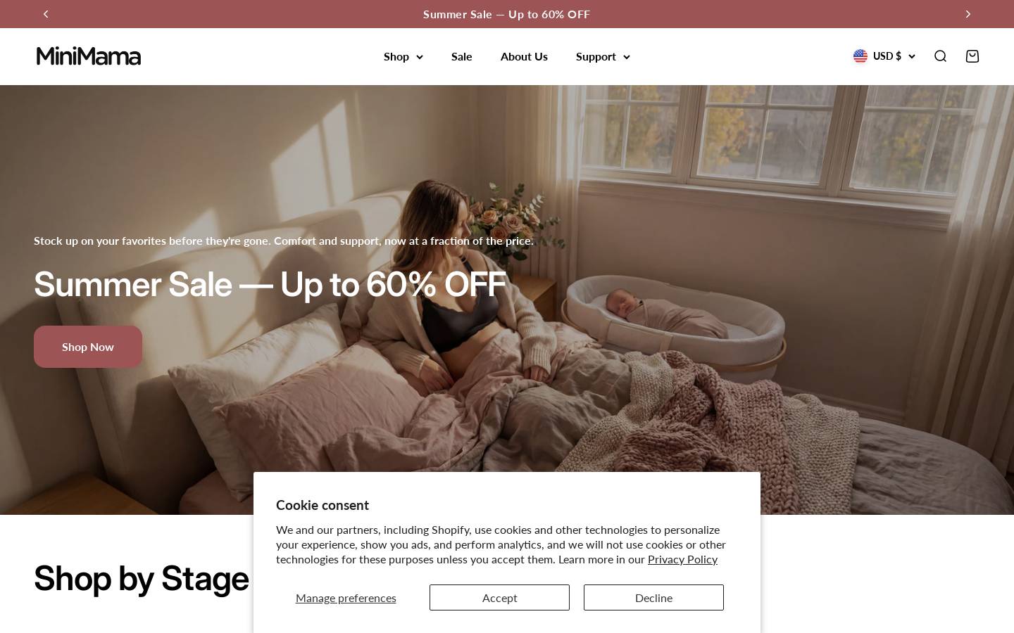Minimama homepage screenshot
