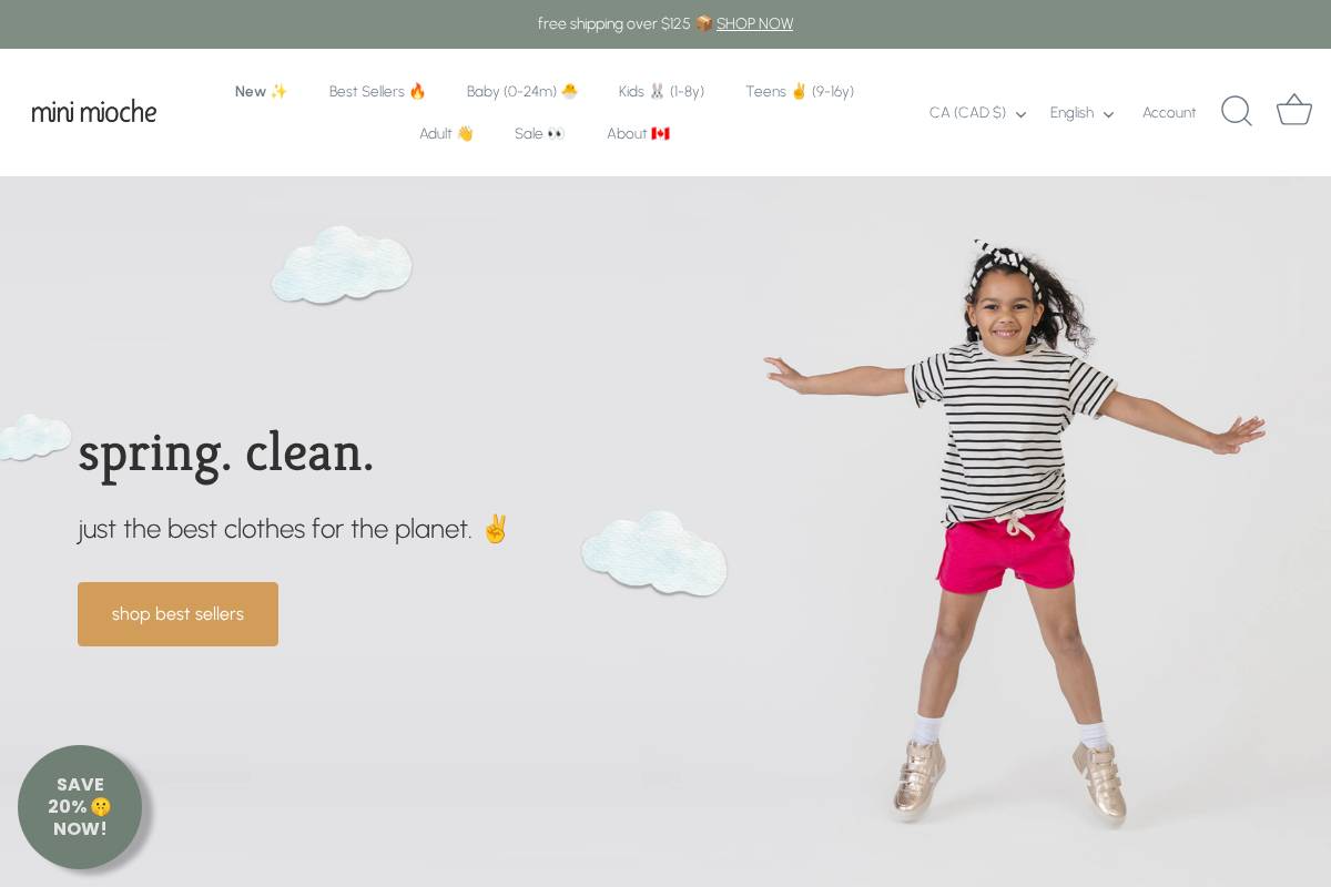 Mini Mioche homepage screenshot