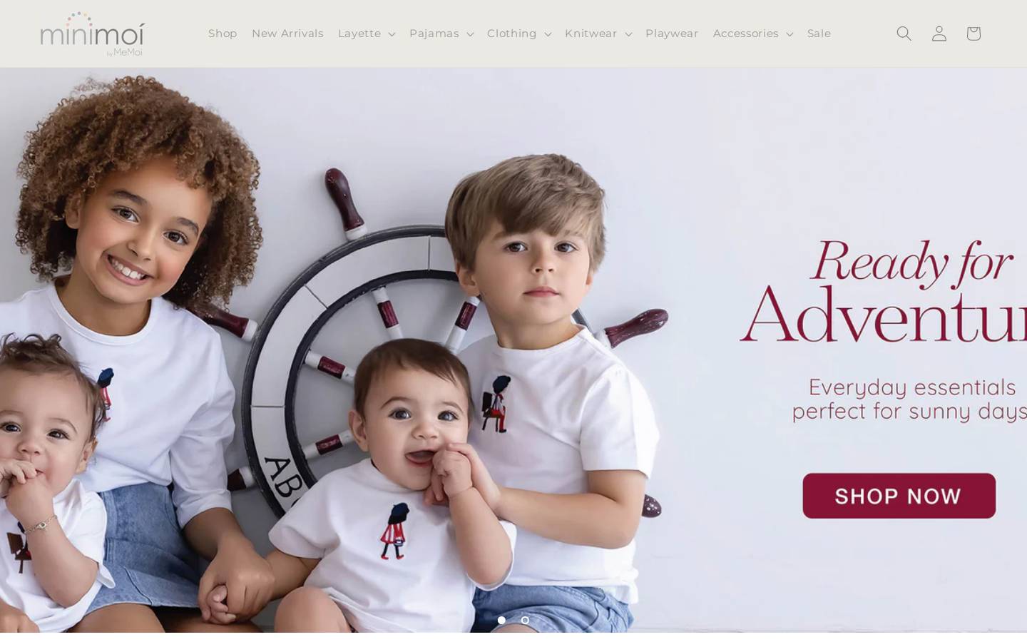 minimoiwear.com homepage screenshot