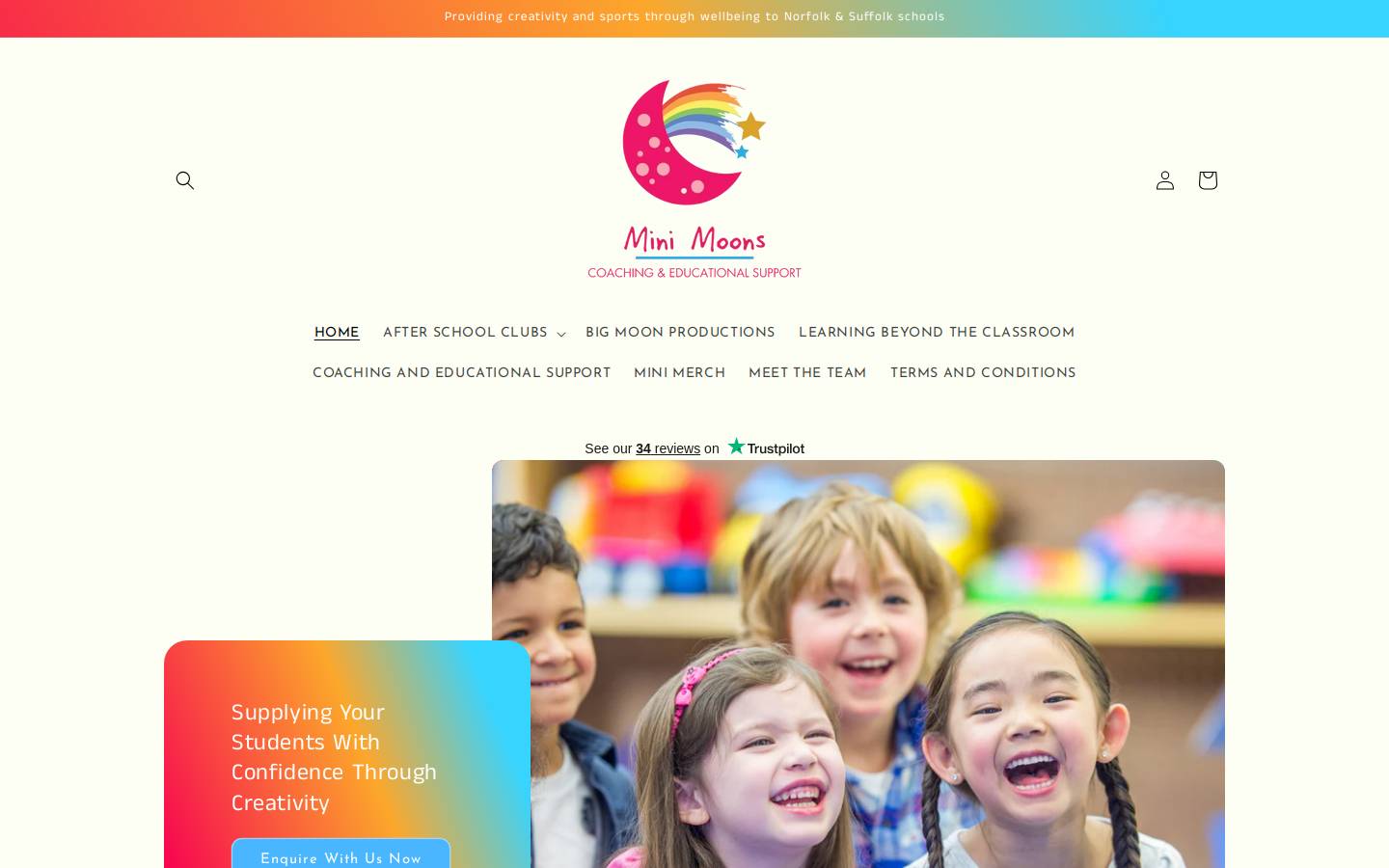 Mini Moons Coaching & Educational Support homepage screenshot