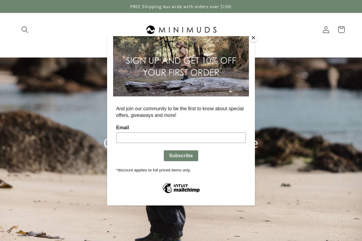 minimuds.com homepage screenshot