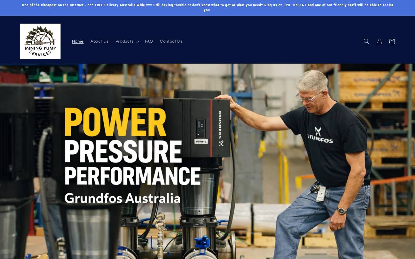 miningpumpservices.com.au homepage screenshot