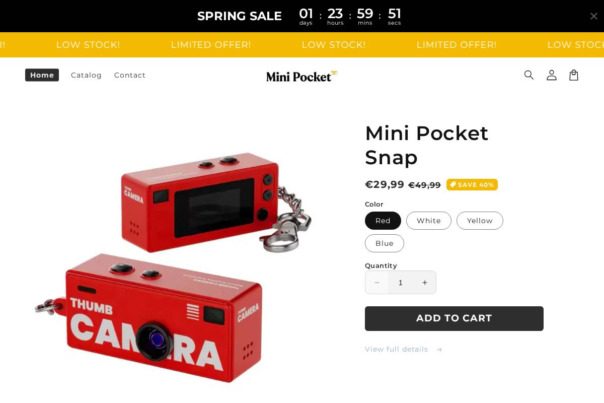 Minipocketsnap homepage screenshot