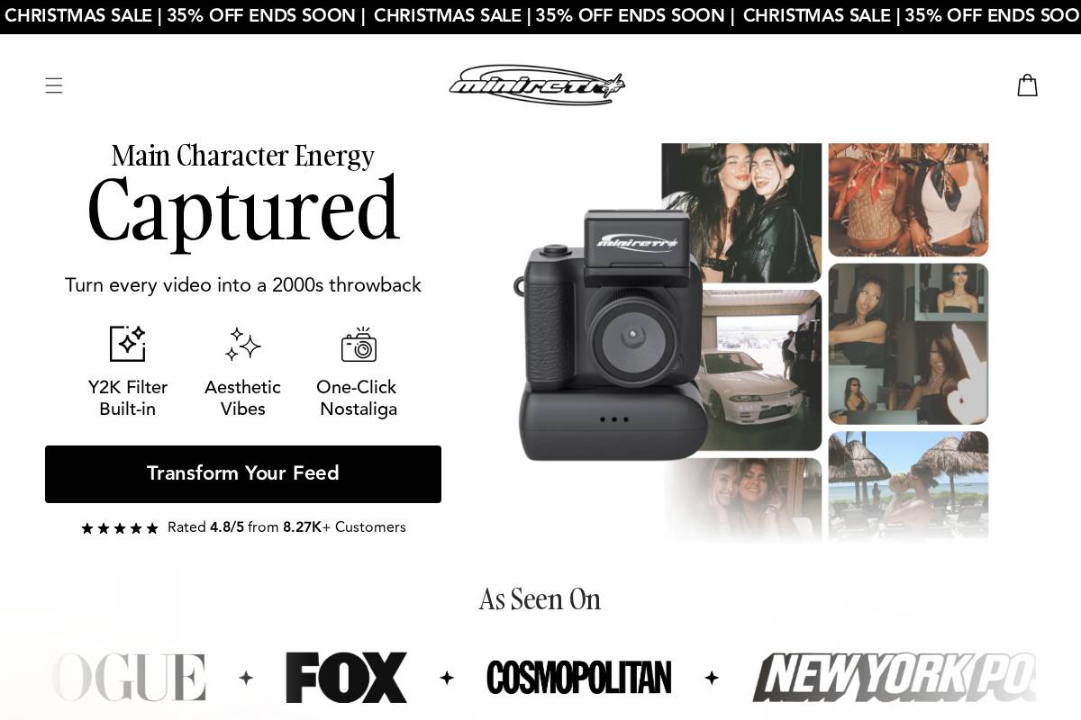 Mini Retro Flix homepage screenshot