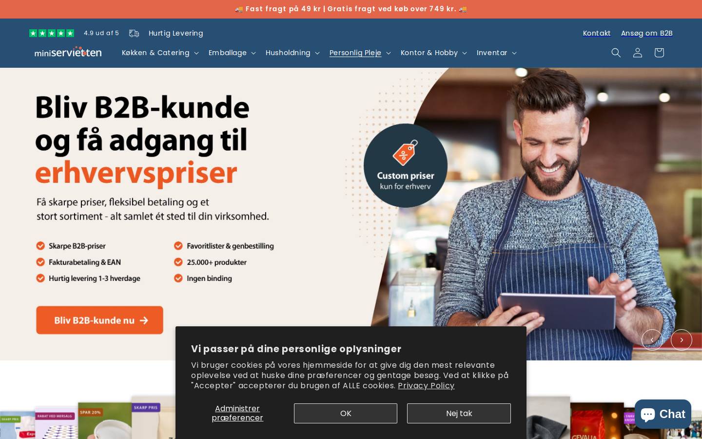 miniSERVIETTEN homepage screenshot
