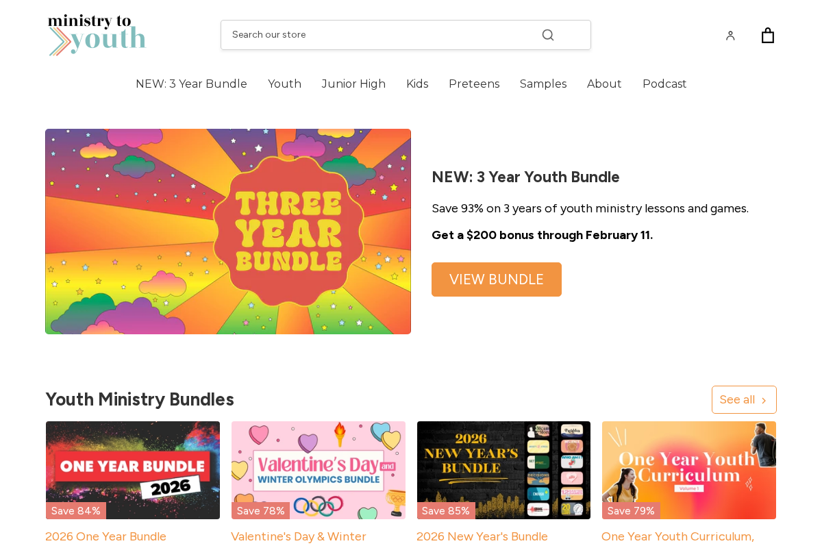 Ministry to Youth homepage screenshot