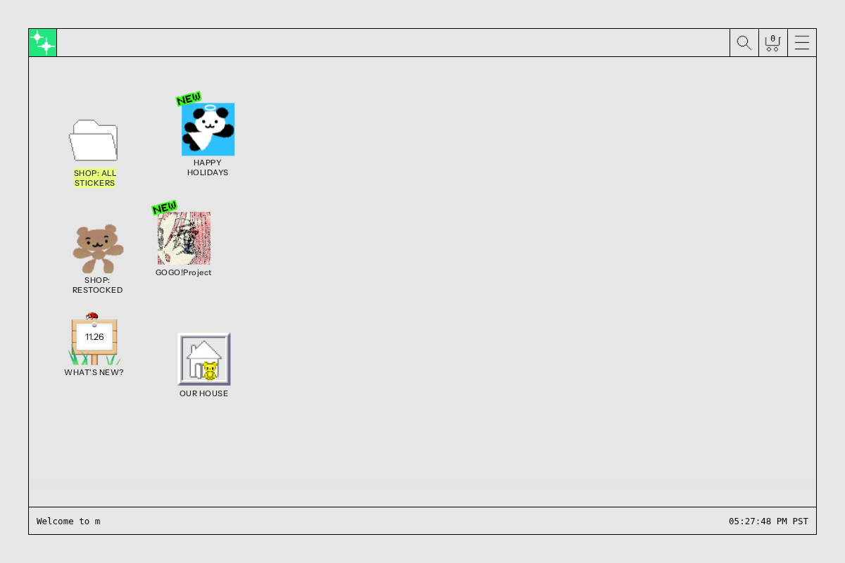 miniSUPER Sticker Club homepage screenshot