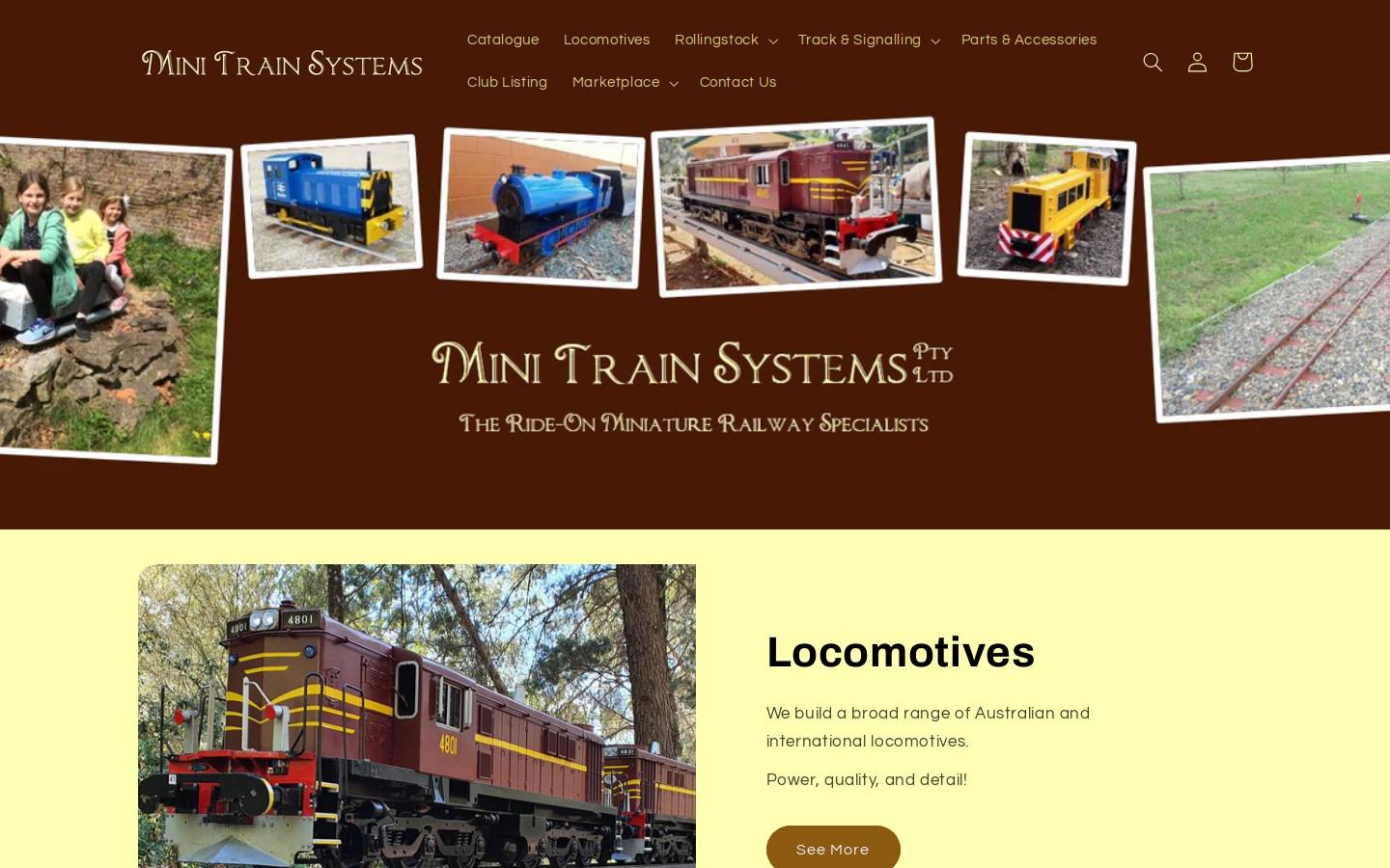 minitrains.com.au homepage screenshot