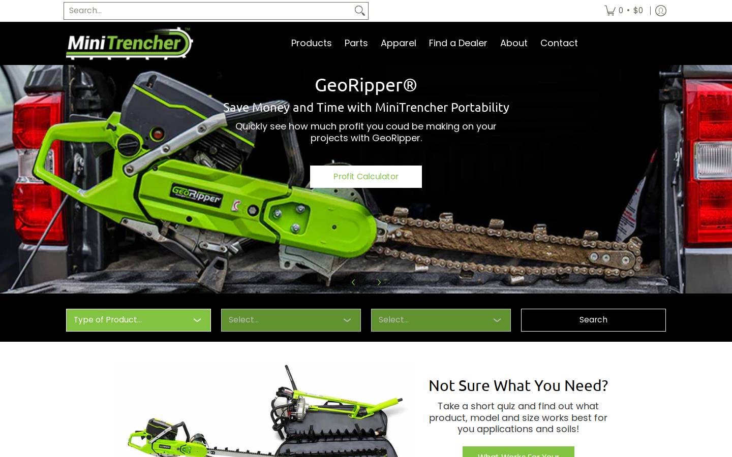 minitrencher.com homepage screenshot